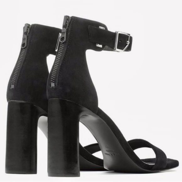 $395 NIB! RAG & BONE Black Suede Ellis Sandals Size 10 - Picture 3 of 7